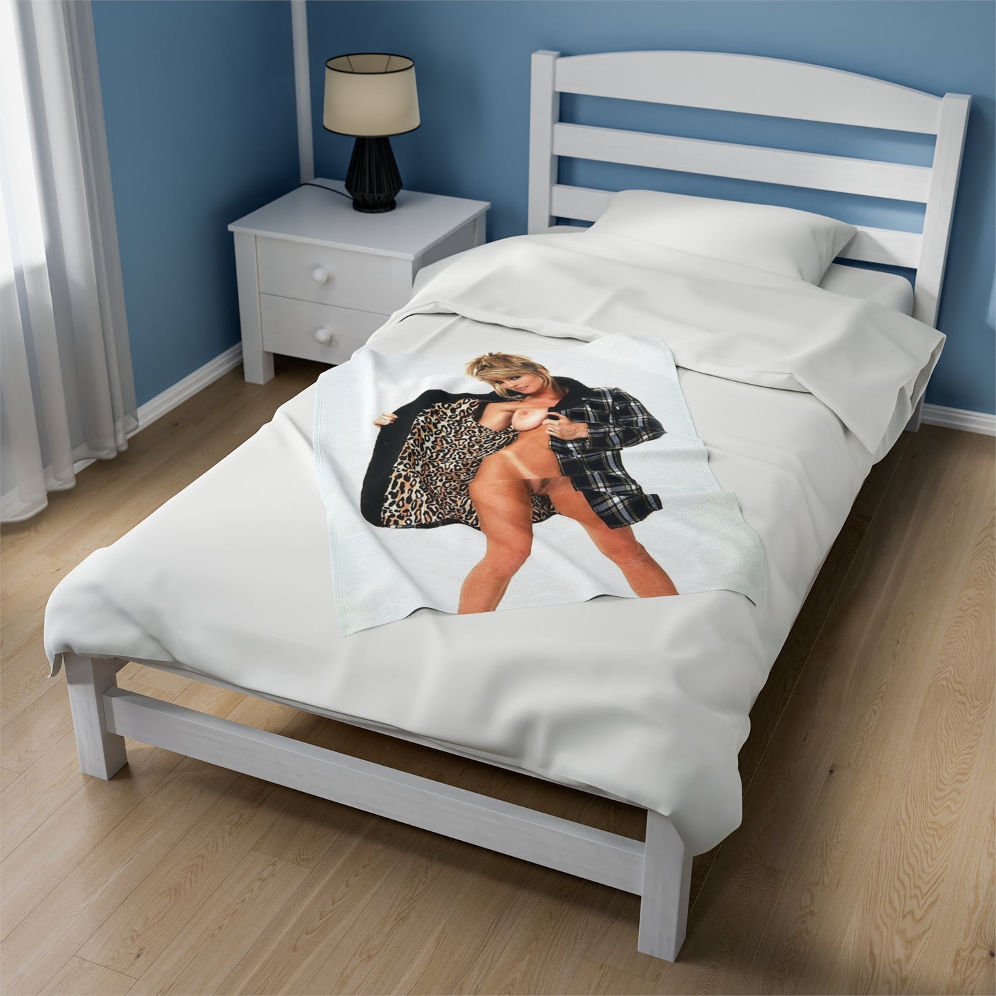 Velveteen Plush Blanket Retro Adult Star Janine Lindenmulder Nude