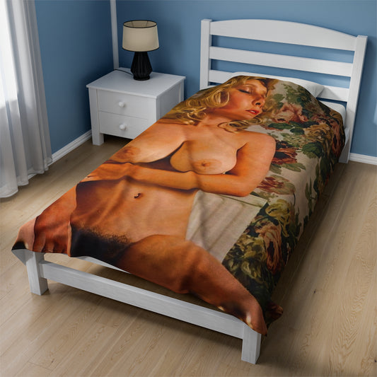 Velveteen Plush Blanket Retro Pornstar Jennifer Eccles Nude