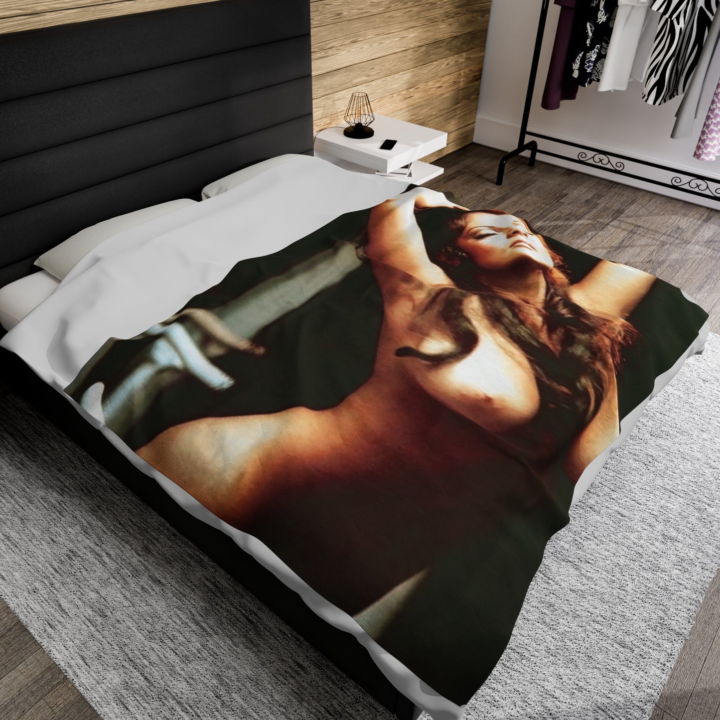 Velveteen Plush Blanket Cynthia Myers Nude