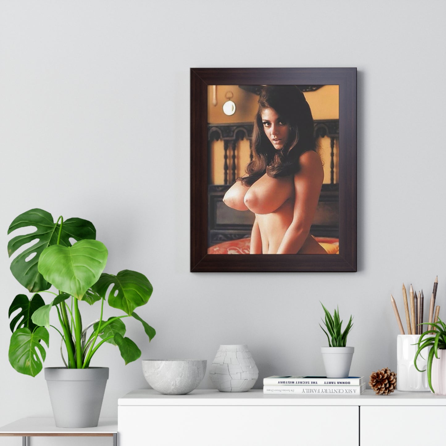 Framed Vertical Poster Playboy Playmate Cynthia Myers Nude