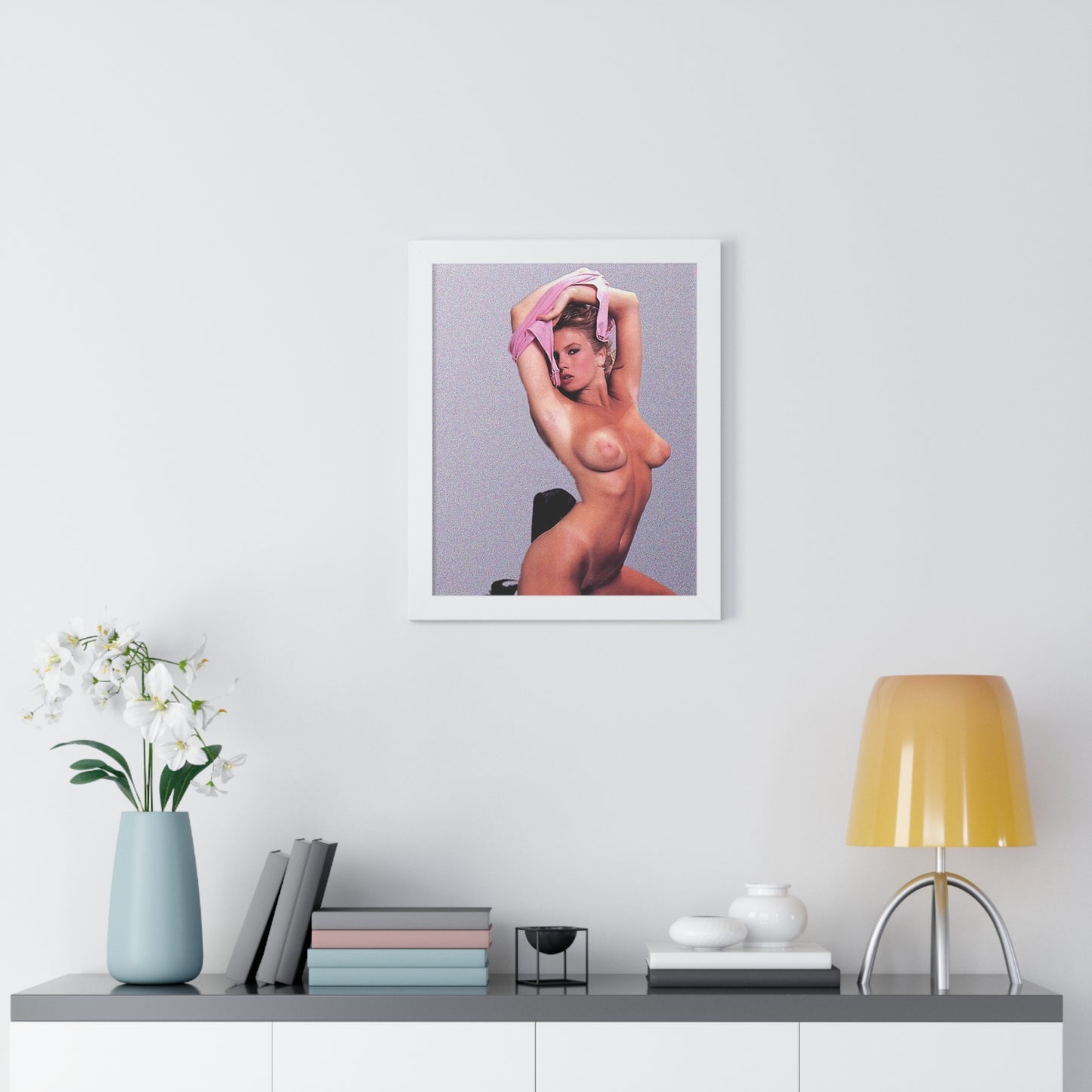 Framed Vertical Poster Retro Porn Star 80s