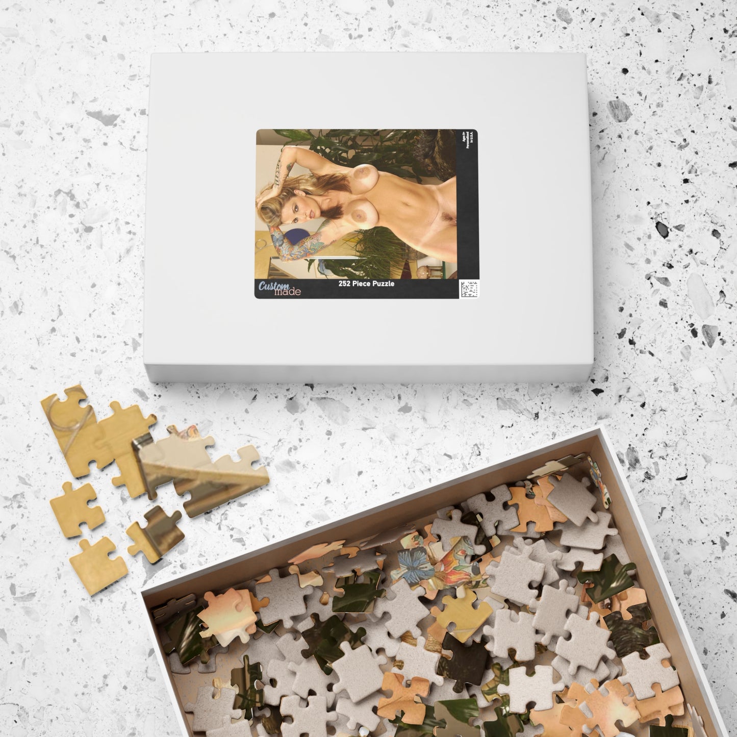 Puzzle (110, 252, 520, 1014-piece) Retro Adult Star Janine Lindenmulder Nude
