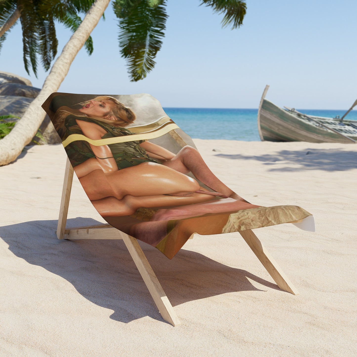 Beach Towel Nude Military Girl
