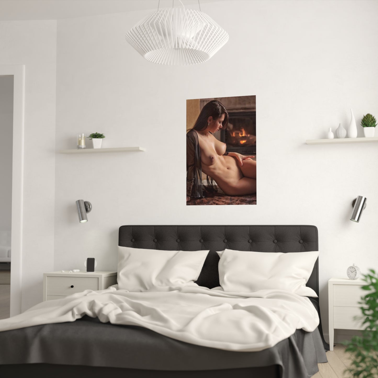 Satin Posters (210gsm) Nude by the Fire