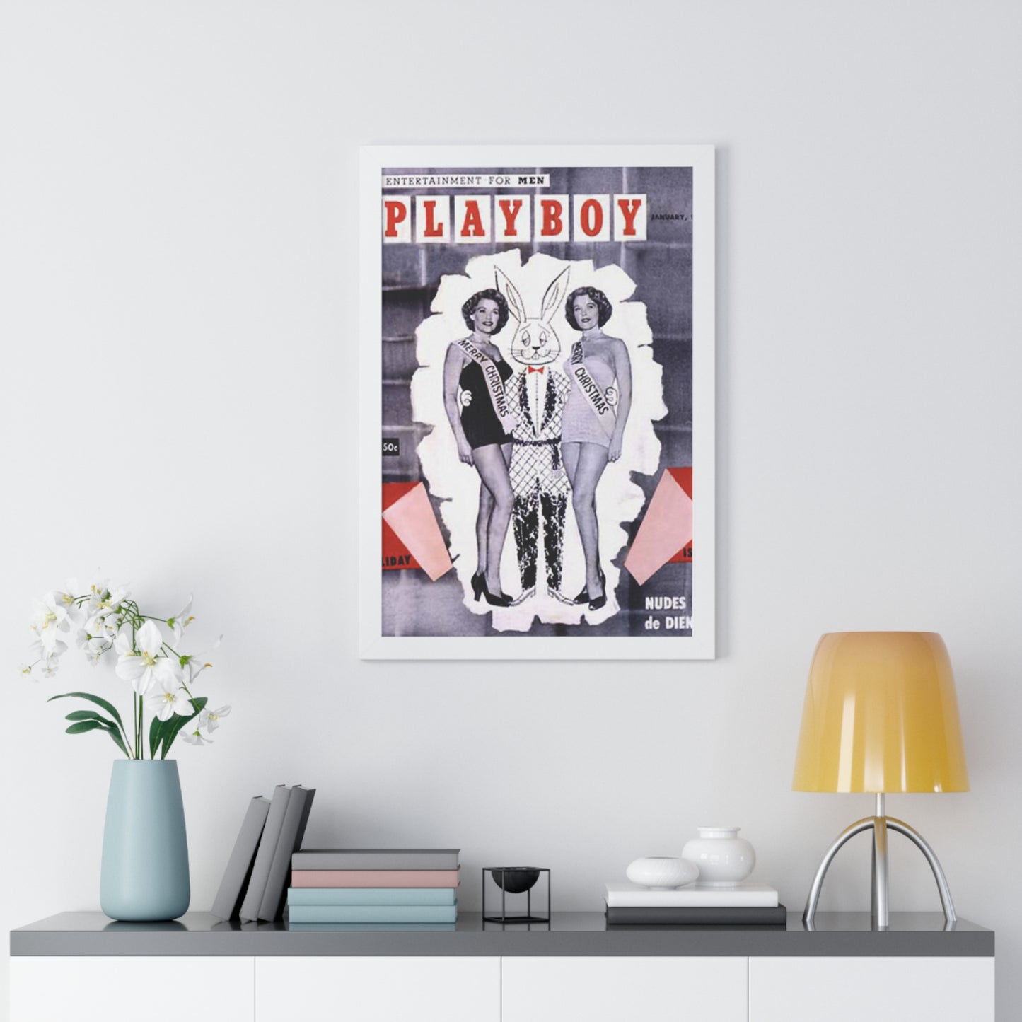 Framed Vertical Poster Playboy Cover January 1954